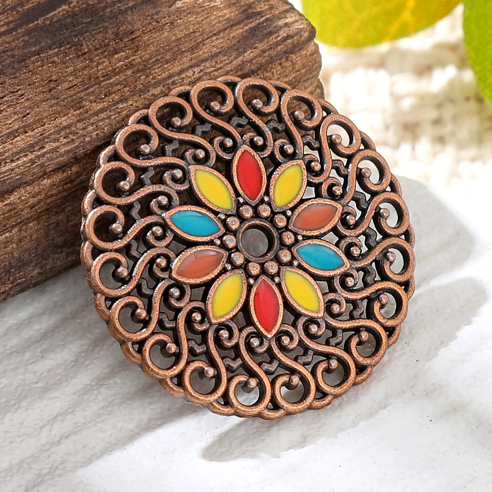 Vintage Tech Accessories - Colgantes Redondos de Cobre y Bronce