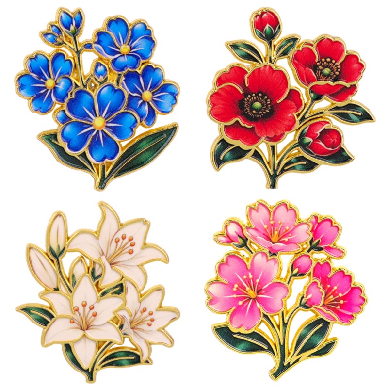 Bonito Broche de Esmalte Flora - Vintage Tech Accessories reseña y precio